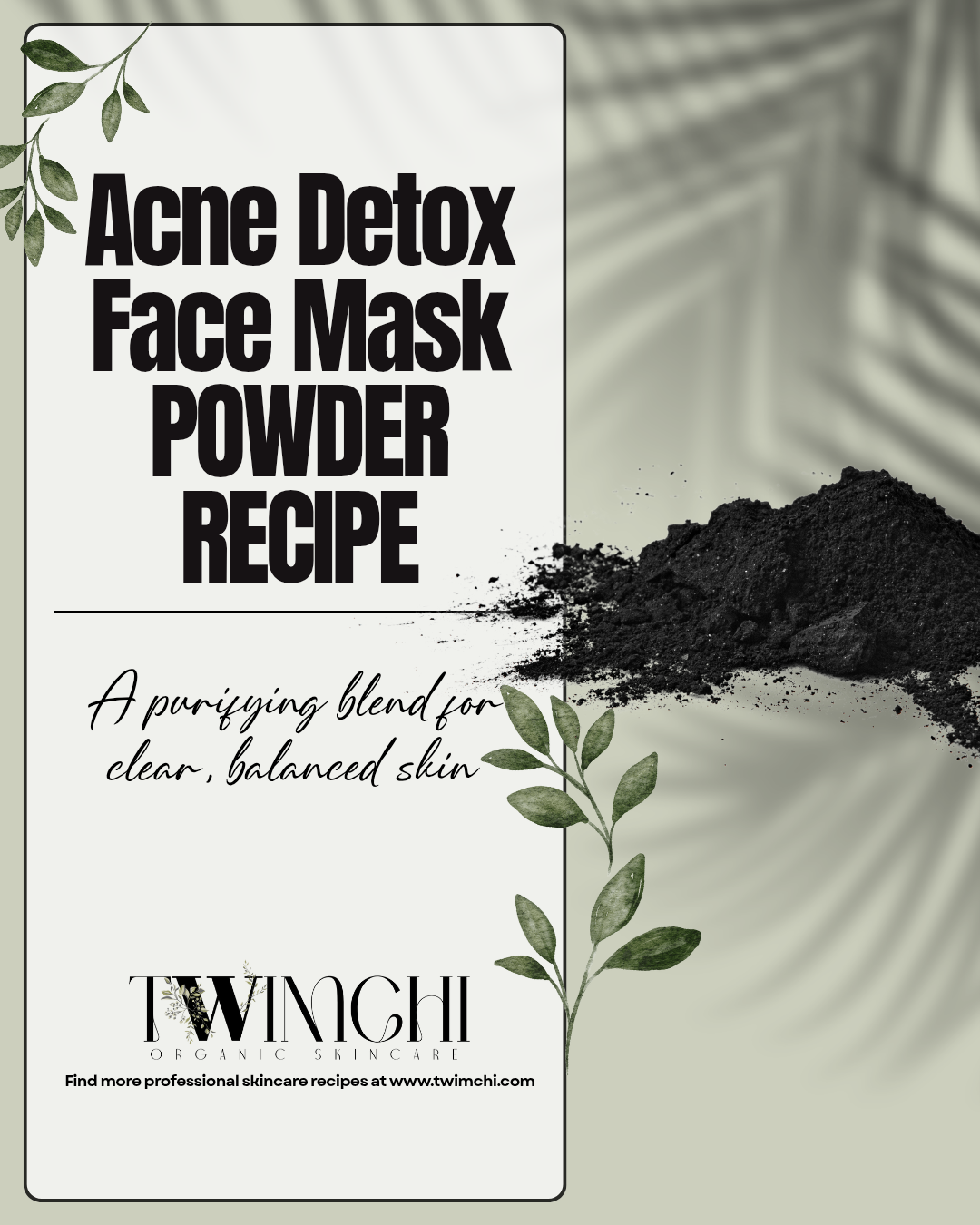 ACNE DETOX FACE MASK POWDER - PROFESSIONAL RECIPE ( Digital Download)